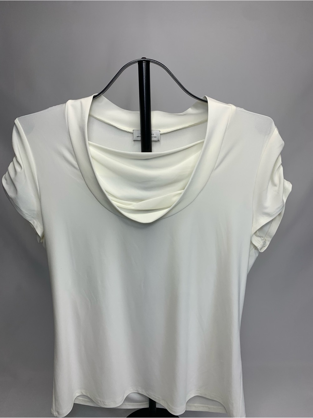 Tag Heuer Cream Short Sleeve Draped Neck Tee